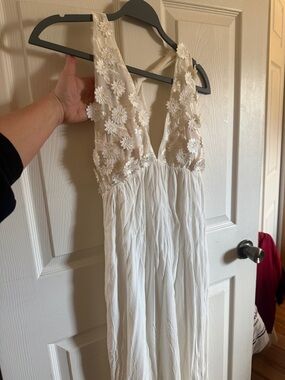 For Love & Lemons Ivory Floral Lace Wedding Dress